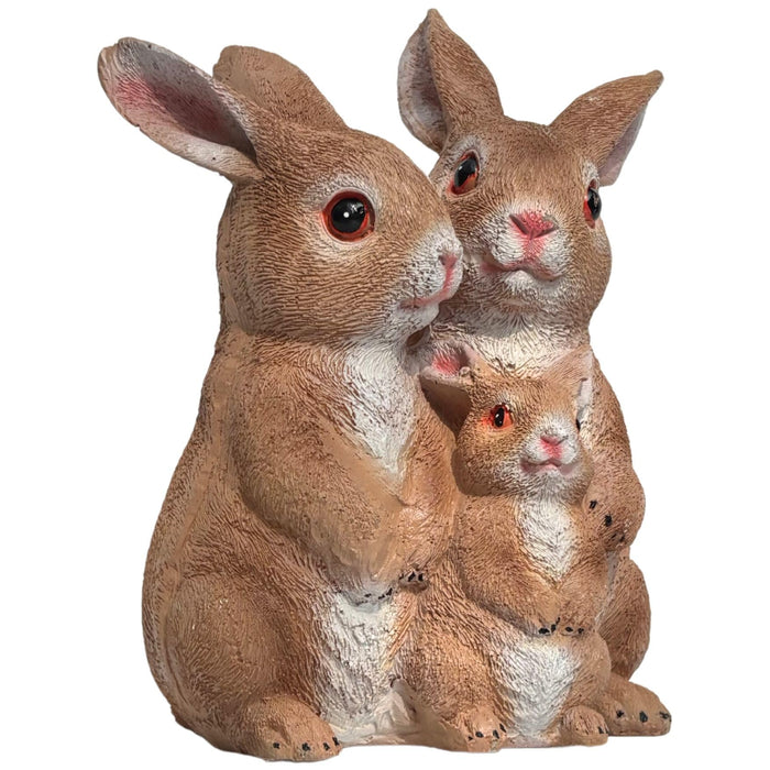 5 Inch Dark Brown Rabbit Family Statue for Garden Décor|Outdoor Décor for Garden, Yard, Lawn, Patio| Gifting Purpose| Balcony Decoration