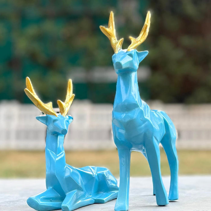 Modern Geometric Deer Statues