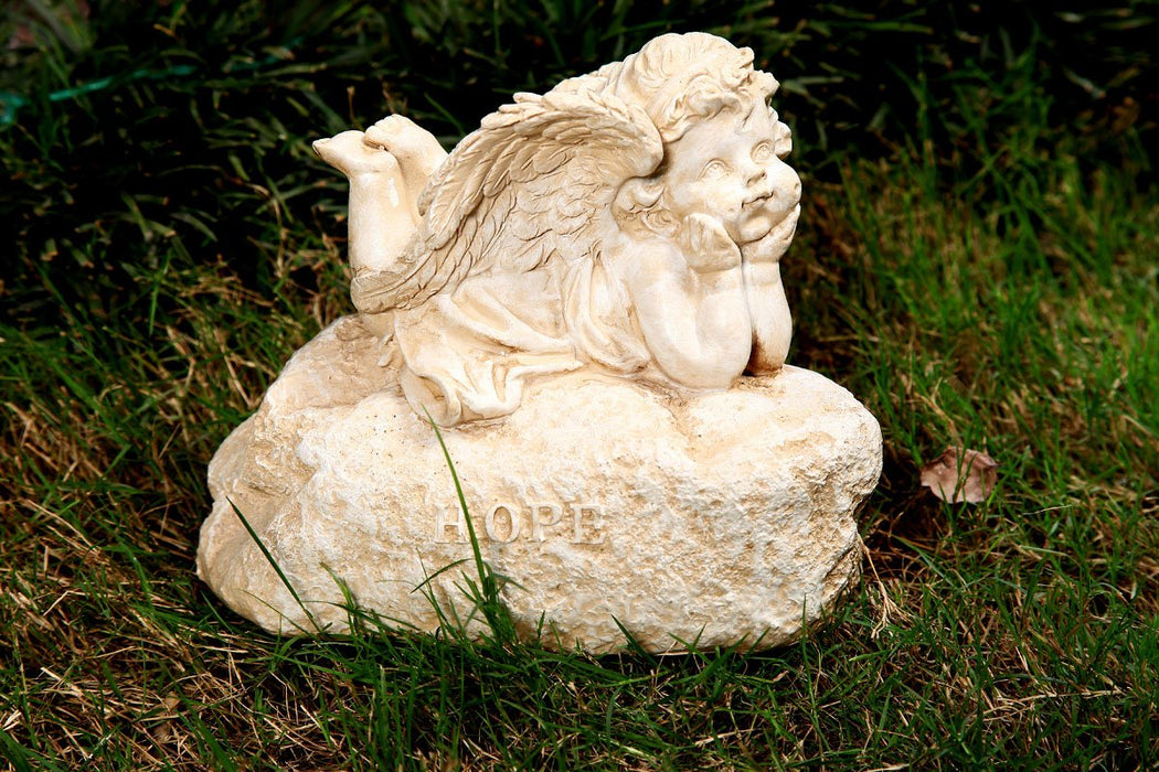 Angel/Cherub with Hope Written Decoration 