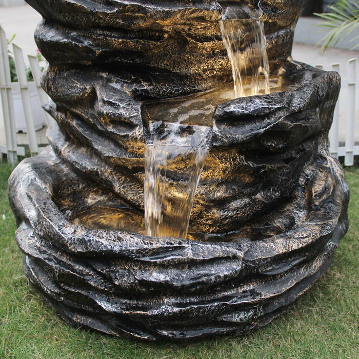 Wonderland 35inch Height Rock Fountain | Made of Fiber |for Outdoor and indoor use