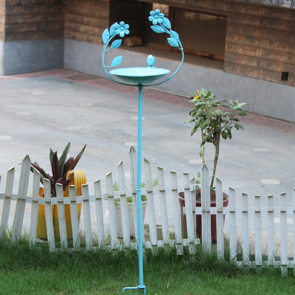 Metal 2 in 1  Birdfeeder and birdstand  Stand Blue Color
