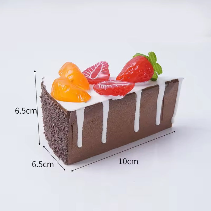 Wonderland set of 3 Realistic Assorted Fruit Pastry Cake Set | Decorative Miniature Pastry Props| Fake Cake for Home Décor & Kitchen Display