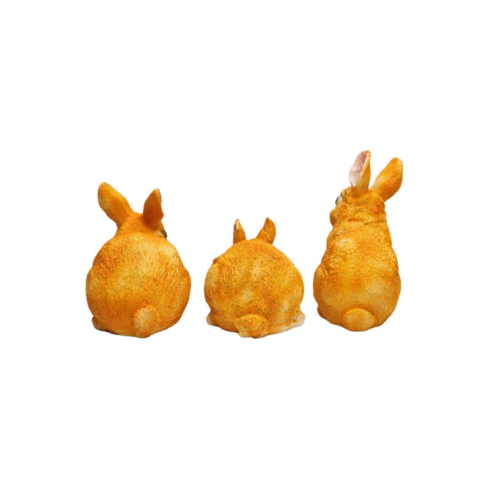 Wonderland (set of 3 ) 4 inch height Yellow color set of rabbit | garden bunny rabbit statue