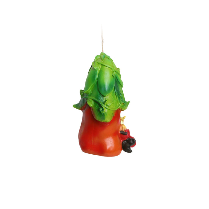 Wonderland Brinjal house with gnome | hanging decorative birdhouse in resin