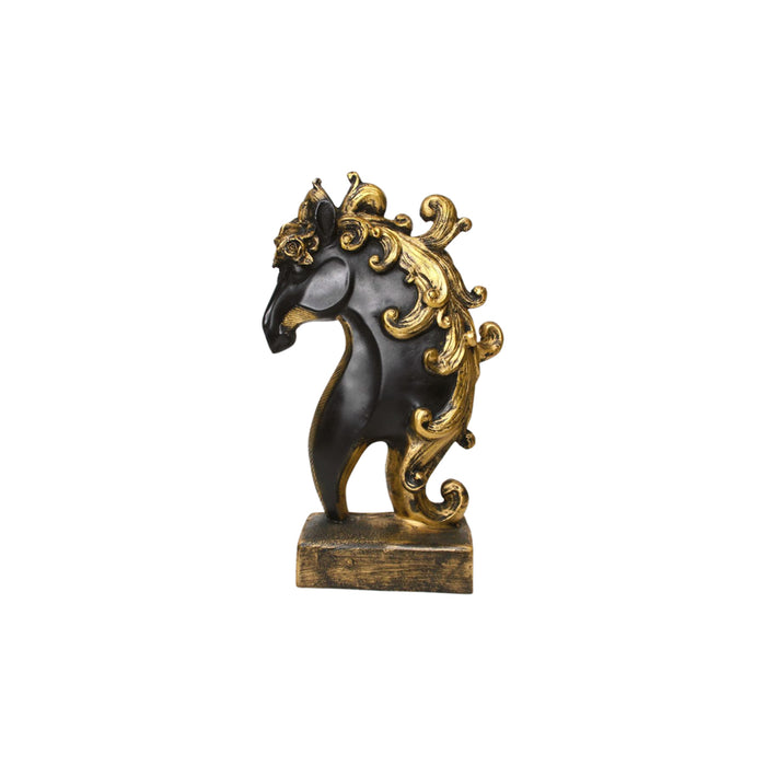 Wonderland resin black horse statue| home décor and gift items