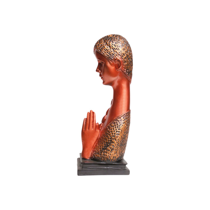 Wonderland Style 3 Namaste Folded Hands Lady statue for home decor, home decoration, gift, gifting