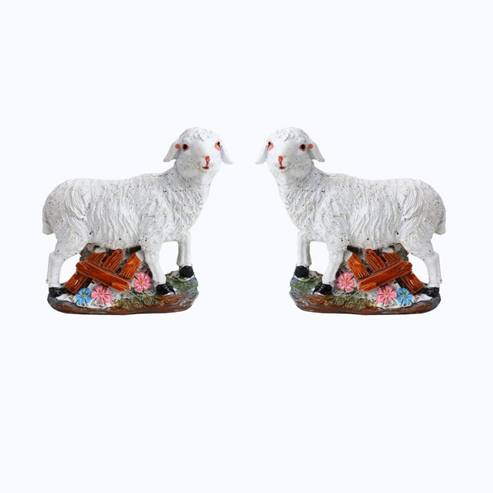 Wonderland Decorative White Lamb Figurines (Set of 2)