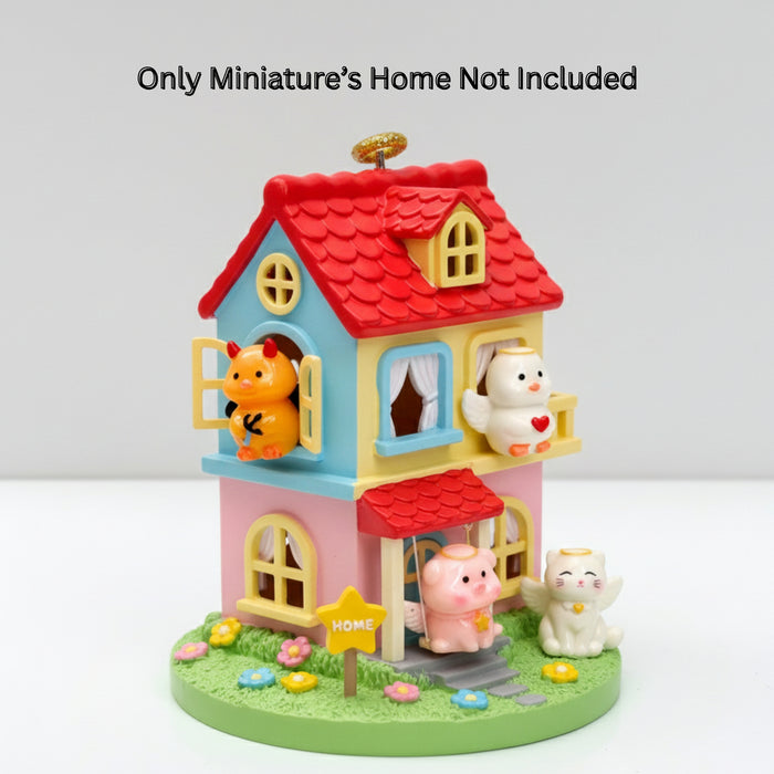 Wonderland 4-Piece Cute Winged Animal Figurine Set – Miniature Pet Collection for Desktop Decor, Crafting, and Decorative Displays