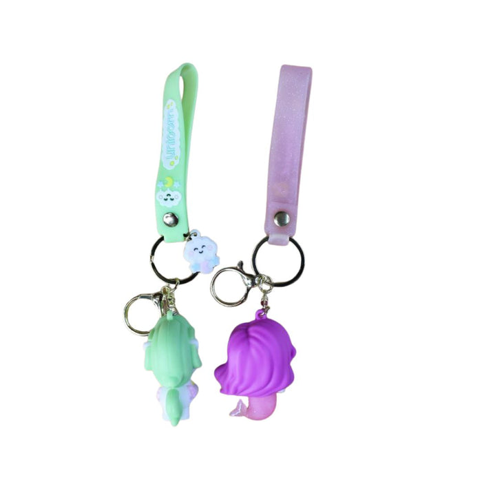 Wonderland Kawaii style ( set of 2) cartoon-Themed Keychains (My Melody & Cinnamoroll) Keyrings for Bags & Keys