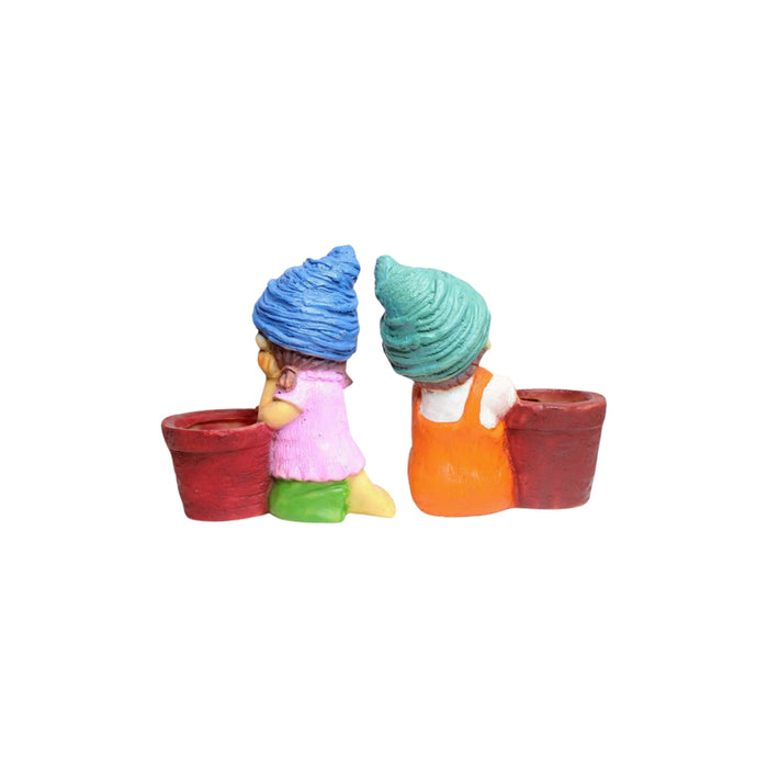 Wonderland Set of 2 (Combo) Boy & Girl Planter, Planters, Pot, Container for home decoration, garden decoration