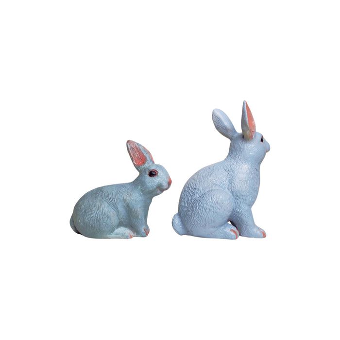 Wonderland SET of 2 Rabbits made of Resin Statue for home and garden decoration