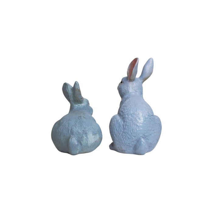 Wonderland SET of 2 Rabbits made of Resin Statue for home and garden decoration