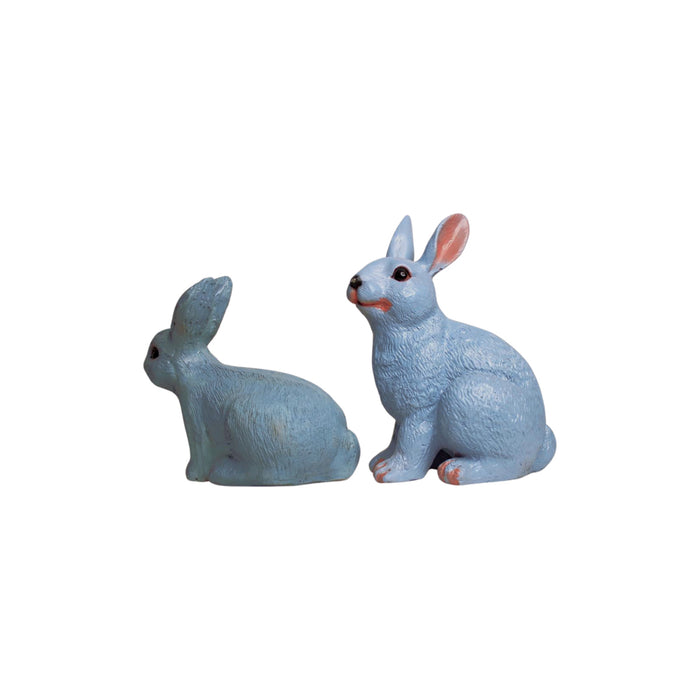 Wonderland SET of 2 Rabbits made of Resin Statue for home and garden decoration