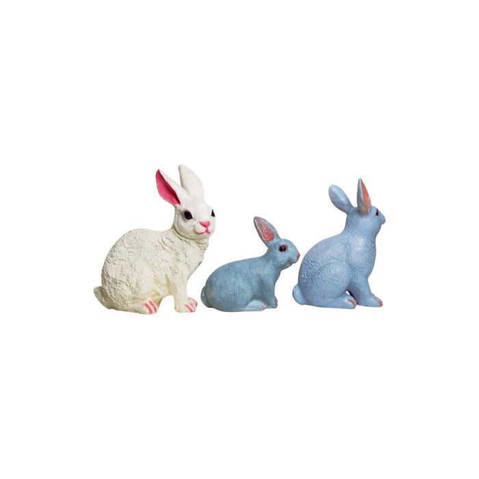 Wonderland SET of 3 Rabbits made of Resin Statue for garden decoration, home decor, balcony decoration