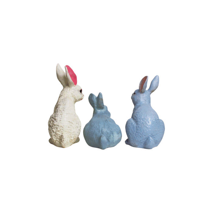 Wonderland SET of 3 Rabbits made of Resin Statue for garden decoration, home decor, balcony decoration