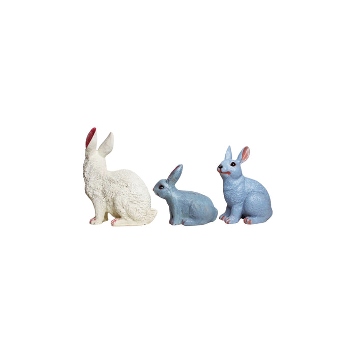 Wonderland SET of 3 Rabbits made of Resin Statue for garden decoration, home decor, balcony decoration