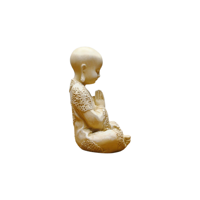 Wonderland  6.5 inches height Baby monk in prayer position| resin monk statue| zen buddha statue