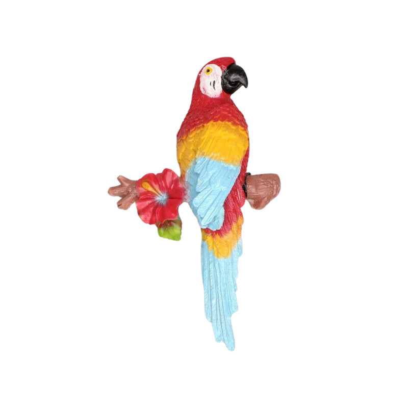 Parrot Sitting on Flower Branch