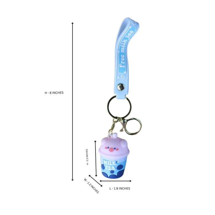 Wonderland Kawaii style ( set of 2) Milk Tea Cup Keychains (Set of 2) Keyrings for Bags & Keys