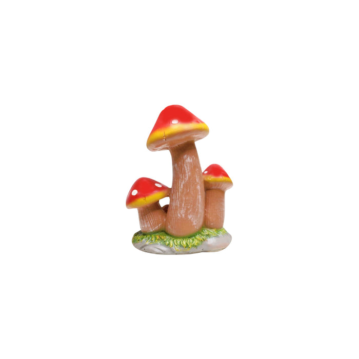 Wonderland resin mushroom garden décor in red| garden statue |Outdoor mushroom sculpture|Whimsical garden mushroom