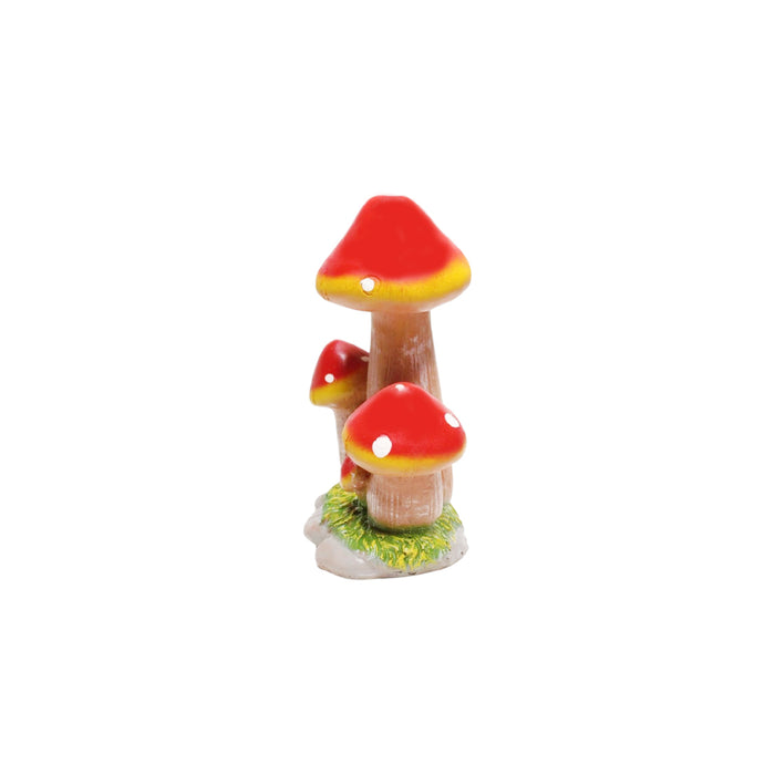 Wonderland resin mushroom garden décor in red| garden statue |Outdoor mushroom sculpture|Whimsical garden mushroom