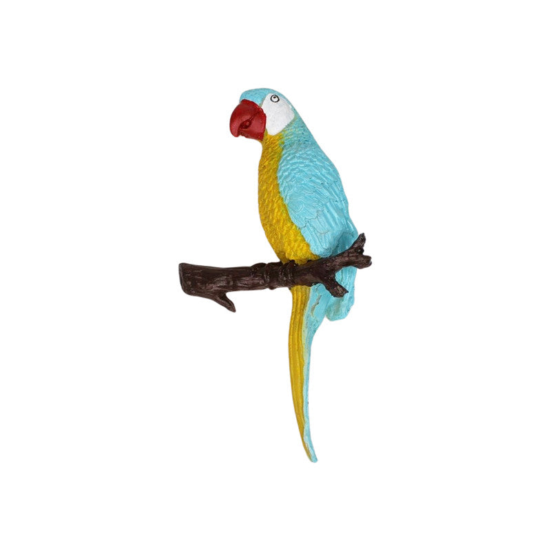 Sky Bule Parrot oN Branch -Big Outdoor Statue (Side View)