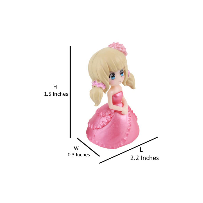 Wonderland Miniature toys Dressed Girls - Blue + Pink