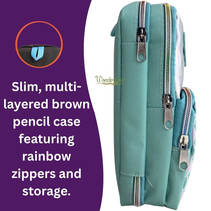 Kawaii Capybara Pencil Case – Multi-Compartment Stationery Pouch with Clear Window & Pastel Aesthetic