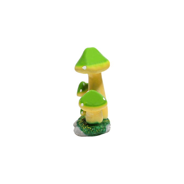 Wonderland resin mushroom garden décor in green | garden statue |Resin mushroom figurine|Fairy garden mushroom