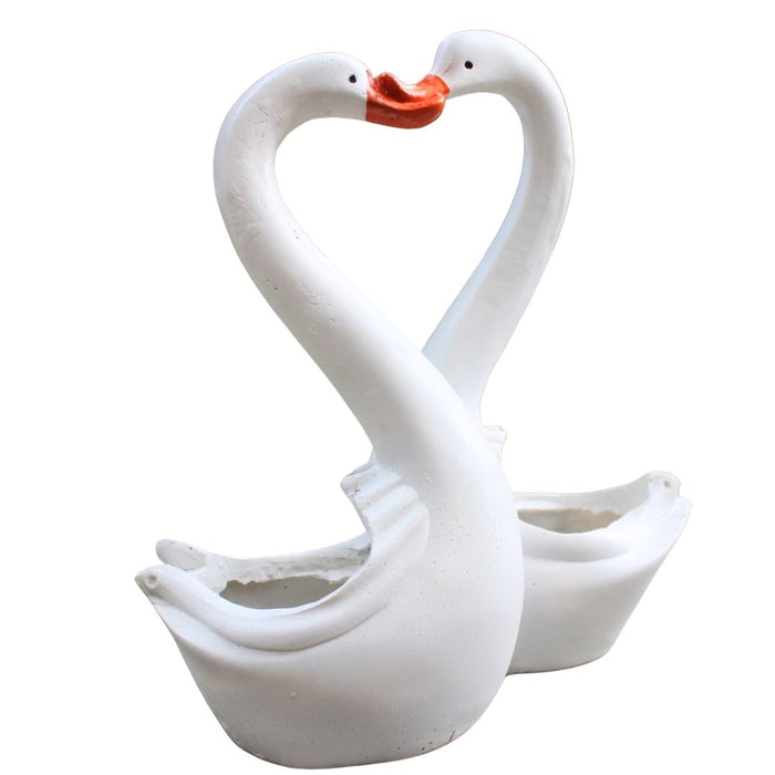 Wonderland Love Swan Couple Showpiece / Planter / Flower Pot for Home Decor, Living Room, Gifting, Anniversary