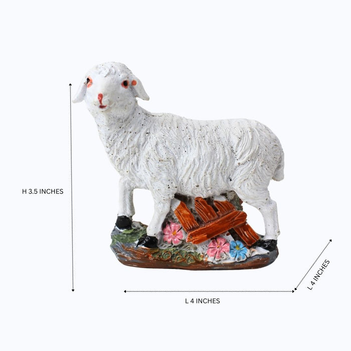 Wonderland Decorative White Lamb Figurines (Set of 2)