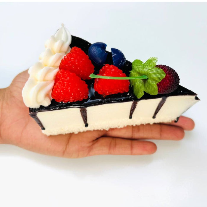 Wonderland set of 3 Realistic Assorted Fruit Pastry Cake Set | Decorative Miniature Pastry Props| Fake Cake for Home Décor & Kitchen Display