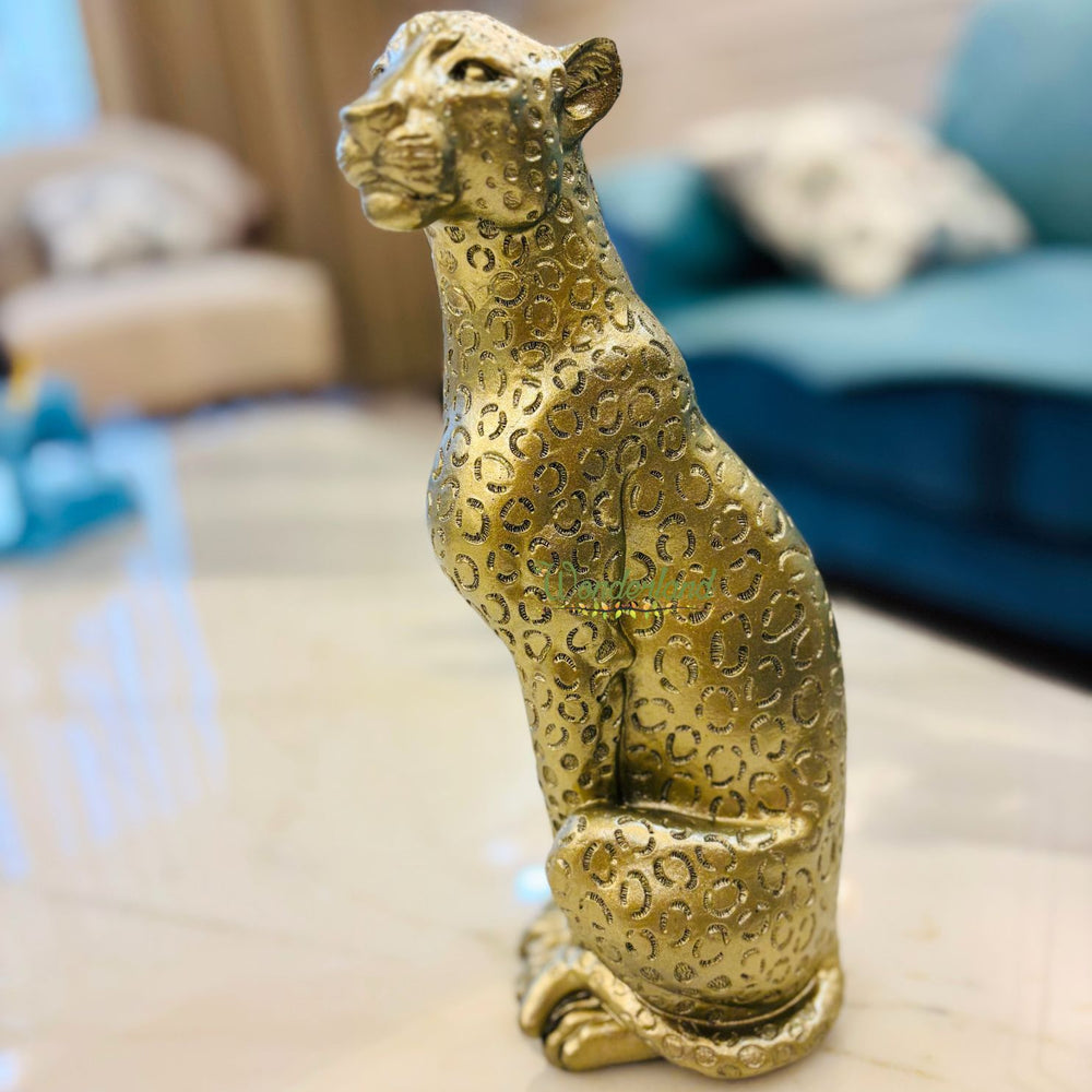 Golden Textured Cheetah/Leopard Statue