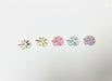 Five miniature pastel artist palette charms with colorful paint