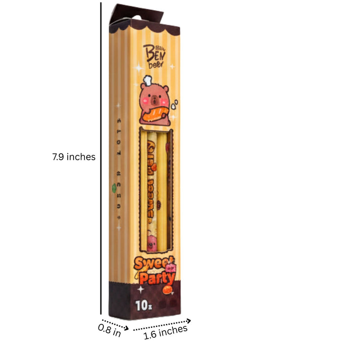 Wonderland HB Pencil set -Set of 2  with top erasers , 1 grip and 1 sharpner | Writing pencils for school and return gifts|Blue & Brown