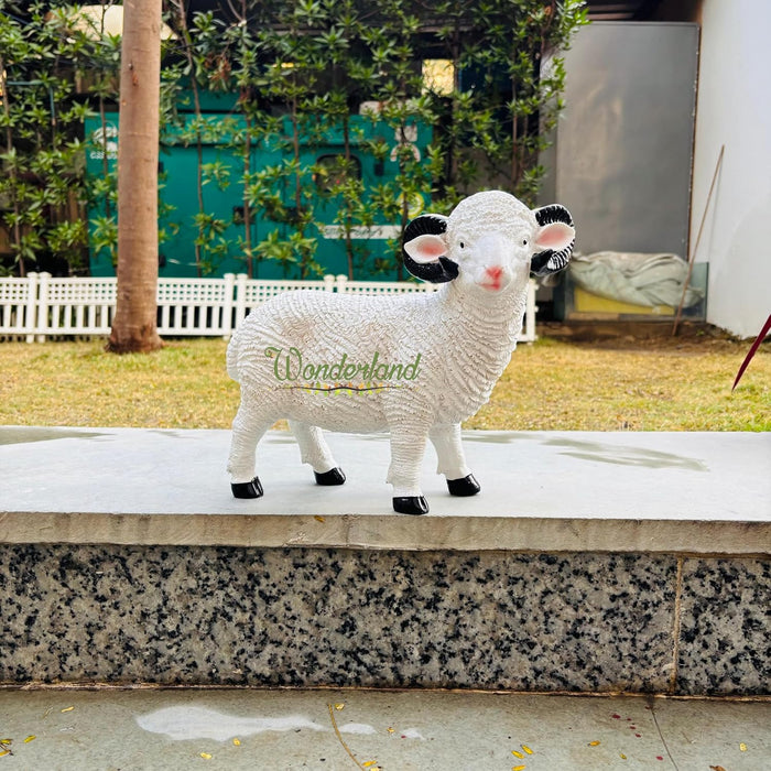 10 Inch Black & White Sheep Statue for Garden Décor|Outdoor Décor for Garden, Yard, Lawn, Patio| Gifting Purpose| Balcony Decoration
