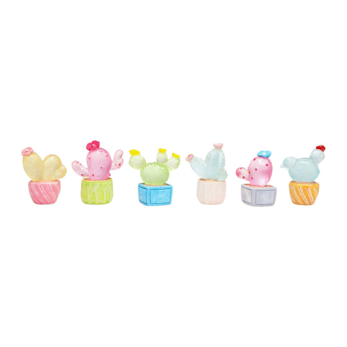 Wonderland imported miniatures ( pack of 6 ) pastel colorful cactus