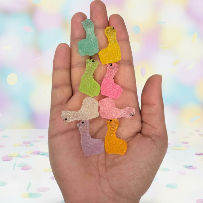 Wonderland 8-Piece Mini Llama Resin Figurines – Colorful Glow-in-the-Dark Alpaca Miniature Charms for DIY Crafts, Fairy Gardens, and Landscape Decor