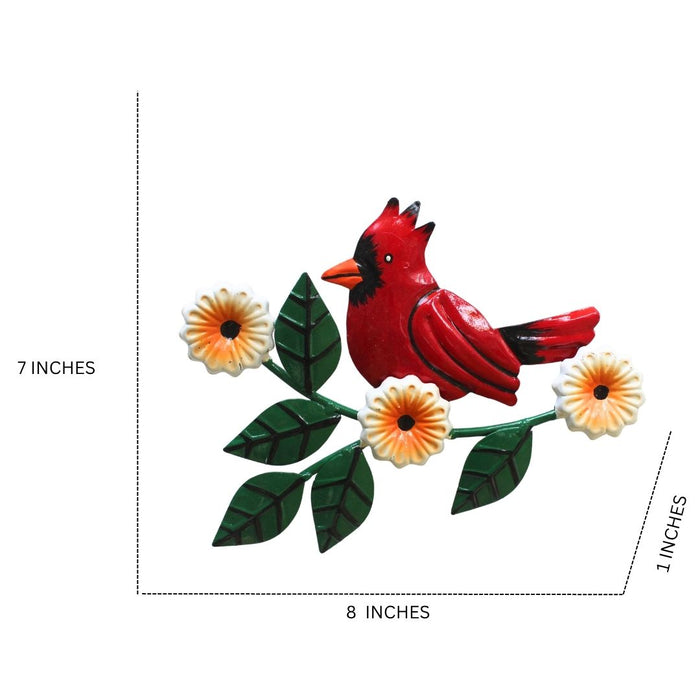 Wonderland set of 3Handcrafted Metal Yellow Bird on Branch Wall Art | Oriole Inspired Decorative Wall Hanging | Home & Garden Decor