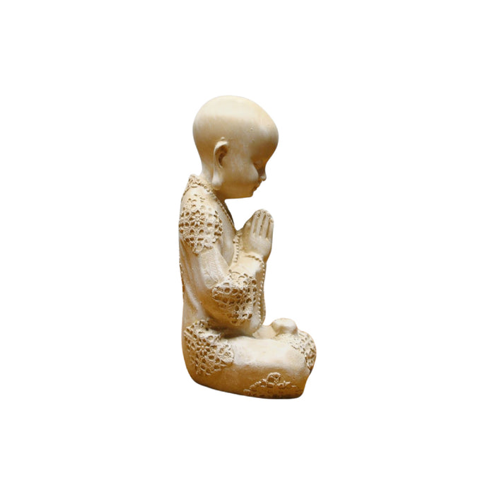 Wonderland 6.5 inches height Baby monk in namaste position | resin indoor and  outdoor decoration item