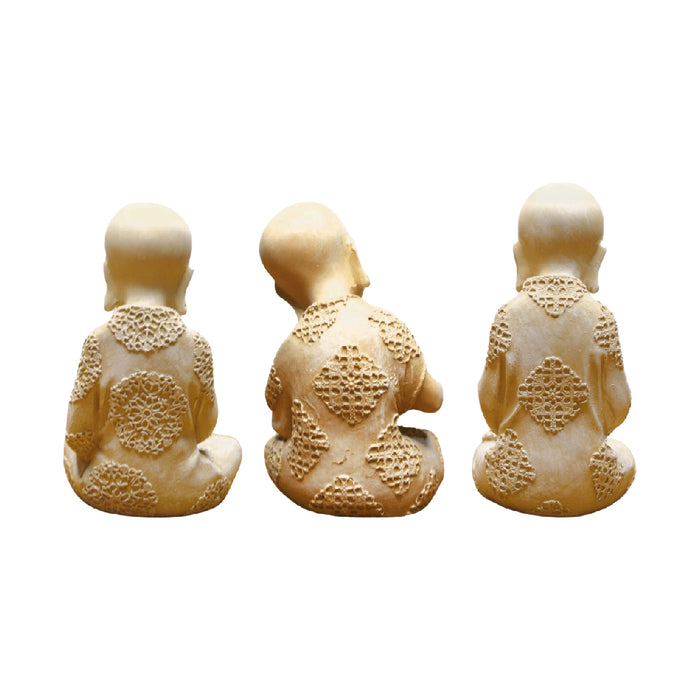 Wonderland ( set of 3)   6.5 inches height Baby monk | zen buddha monk statues