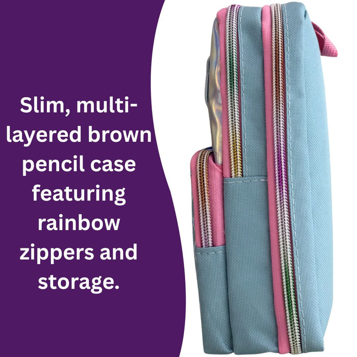 Kawaii Capybara Pencil Case – Multi-Compartment Stationery Pouch with Clear Window & Pastel Aesthetic