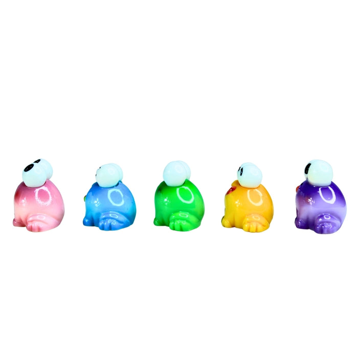 Wonderland (Set of 5 Mini Cute Colourfull Frog Miniature Figurines Animals Model Fairy Garden Miniature Moss Landscape