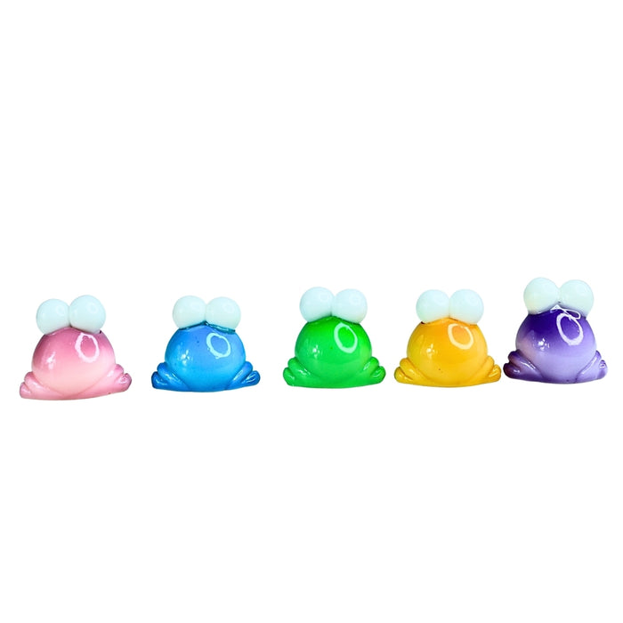 Wonderland (Set of 5 Mini Cute Colourfull Frog Miniature Figurines Animals Model Fairy Garden Miniature Moss Landscape