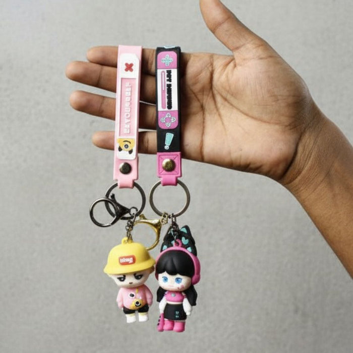 Wonderland Kawaii style ( set of 2) Cartoon Couple Keychains Keyrings for Bags & Keys