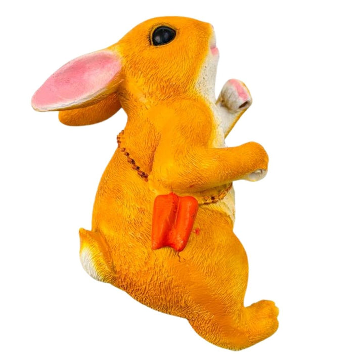 Wonderland Cute Orange Rabbit Garden Ornament Hanging on a Rope Swing