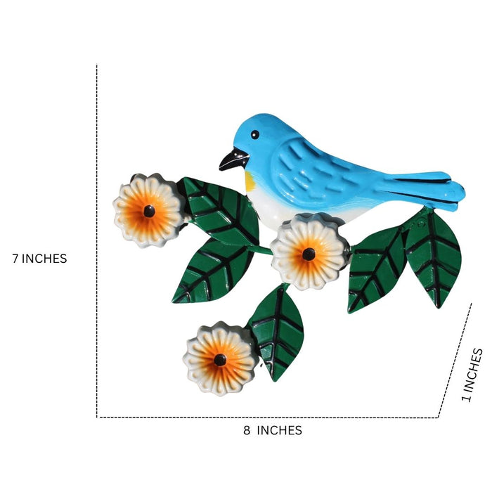 Wonderland set of 3Handcrafted Metal Yellow Bird on Branch Wall Art | Oriole Inspired Decorative Wall Hanging | Home & Garden Decor