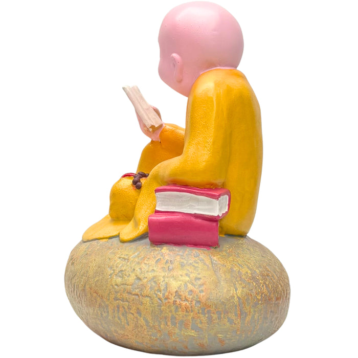 Wonderland Zen Monk Figurine Reading on Stone – Hand-Painted  Statue for Home Decor, Office Desk, and Meditation Space