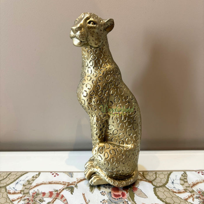 Golden Textured Cheetah/Leopard Statue
