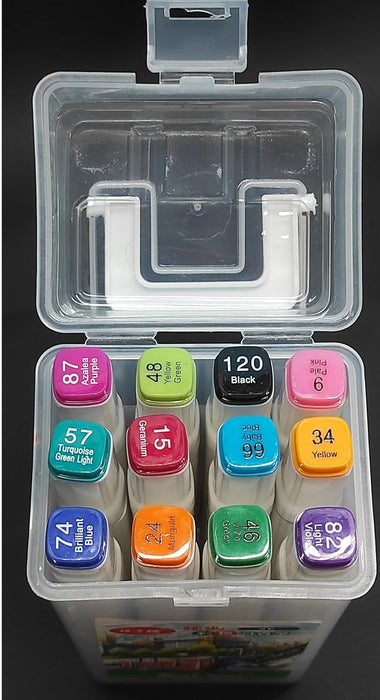 Wonderland Touchcool Dual Tip Art Sketch Markers Set - 12 Vibrant Colors - Fine & Broad  Tips - Ideal for Illustration and Design